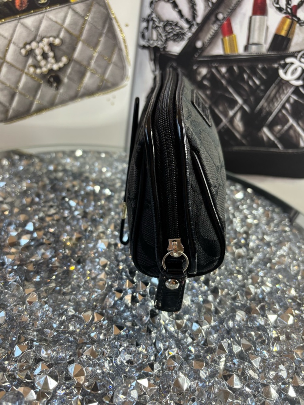 Coach Black Signature Jacquard Cosmetic Pouch - Picture 5 of 10